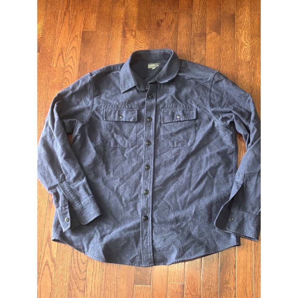 LL Bean Signature Archive 1933 Chamois Cloth Shirt Mens XL Slim Fit Navy Blue